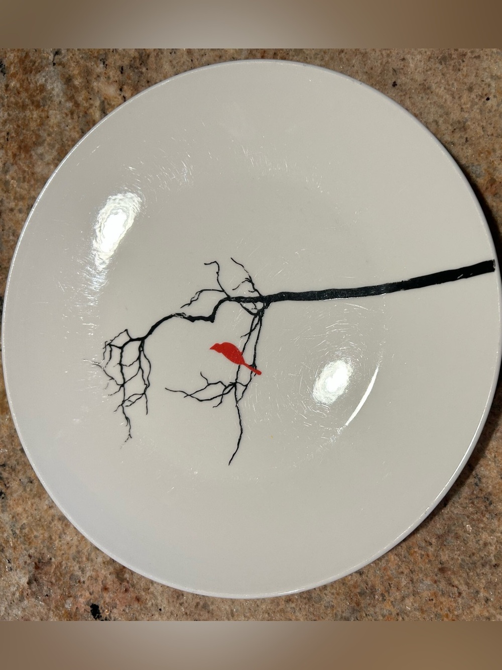 Melange Porcelain “Birds in Forest” Dinnerware. (4) Soup Bowls (4) Salad Plates. - Picture 10 of 10